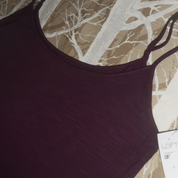 LOFT Ann Taylor Burgundy Tank Top Large L - Picture 3 of 4